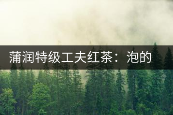 蒲潤特級工夫紅茶：泡的方便，喝的舒適