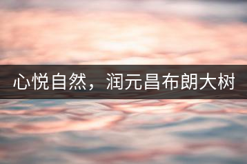 心悅自然，潤元昌布朗大樹標桿601千山悅即將上市