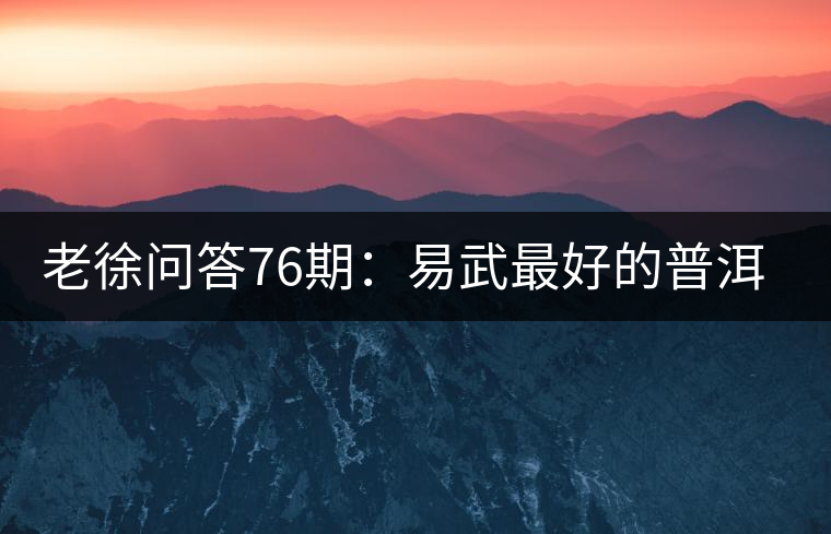 老徐問答76期：易武最好的普洱茶出自國(guó)有林，沒錯(cuò)，但有局限性