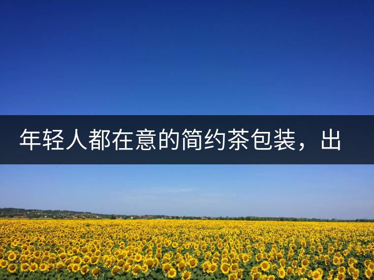 年輕人都在意的簡約茶包裝，出道顏值即巔峰的茶包裝可真好喝！