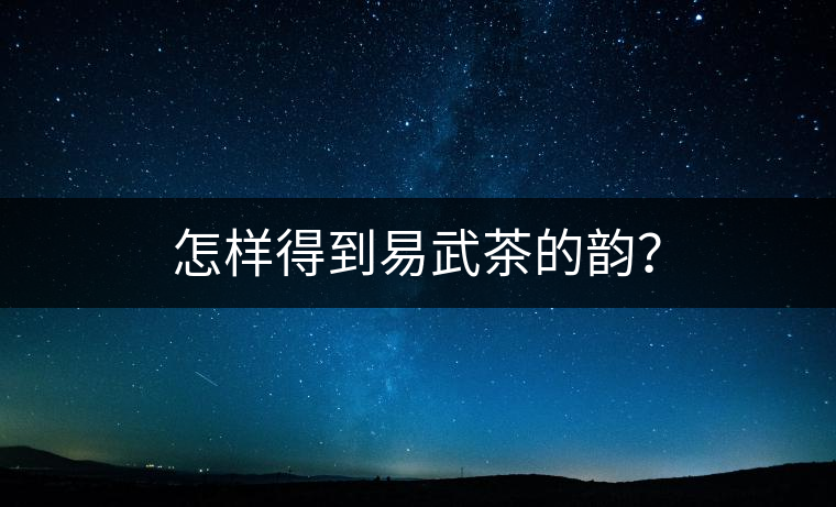 怎樣得到易武茶的韻？