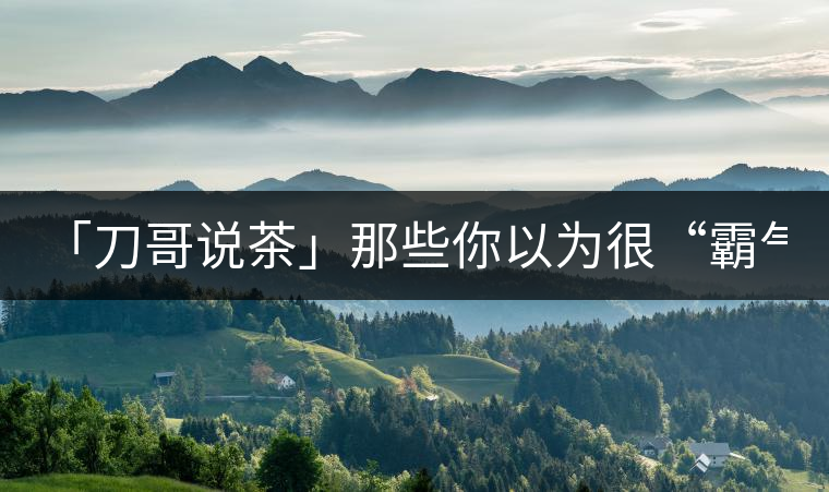 「刀哥說茶」那些你以為很“霸氣”的茶，根本就不是...