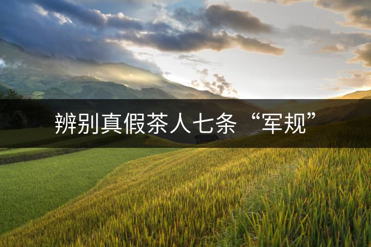 辨別真假茶人七條“軍規(guī)” 辨別真假茶人七條“軍規(guī)”