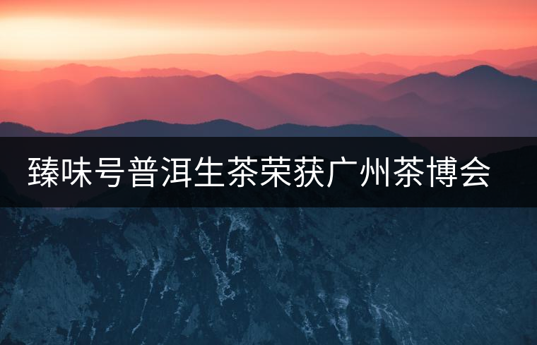 臻味號普洱生茶榮獲廣州茶博會特等金獎