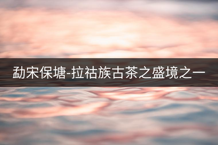 勐宋保塘-拉祜族古茶之盛境之一 勐宋保塘-拉祜族古茶之盛境之一