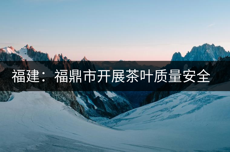 福建：福鼎市開展茶葉質(zhì)量安全專項執(zhí)法檢查