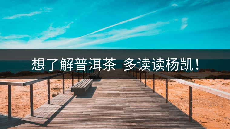 想了解普洱茶  多讀讀楊凱！
