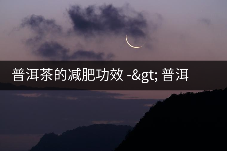 普洱茶的減肥功效 -> 普洱茶瘦身知識盤點