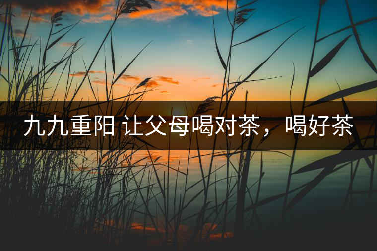 九九重陽 讓父母喝對茶，喝好茶