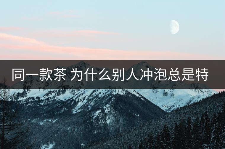同一款茶 為什么別人沖泡總是特別的好？