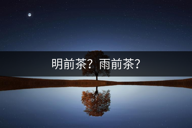 明前茶？雨前茶？