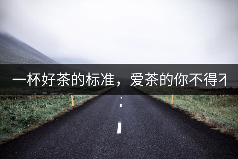 一杯好茶的標準，愛茶的你不得不知！