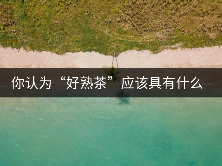 你認(rèn)為“好熟茶”應(yīng)該具有什么樣的標(biāo)準(zhǔn)？