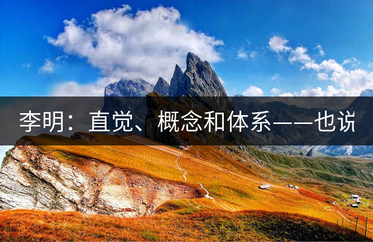 李明：直覺、概念和體系——也說“號級茶”