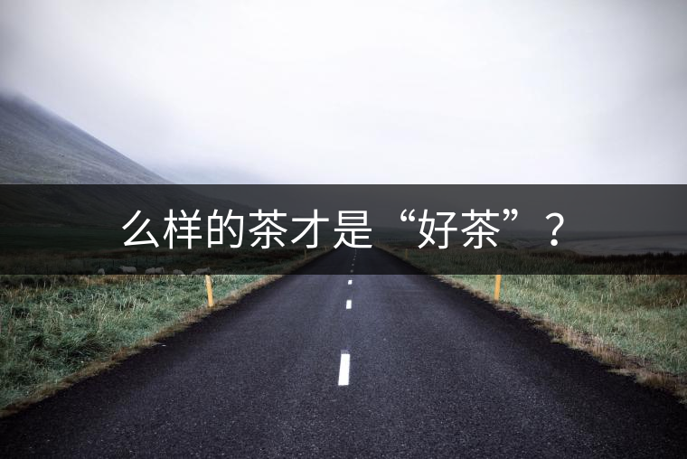 么樣的茶才是“好茶”？