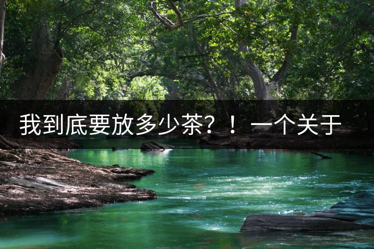 我到底要放多少茶？！一個關于投茶量的吶喊