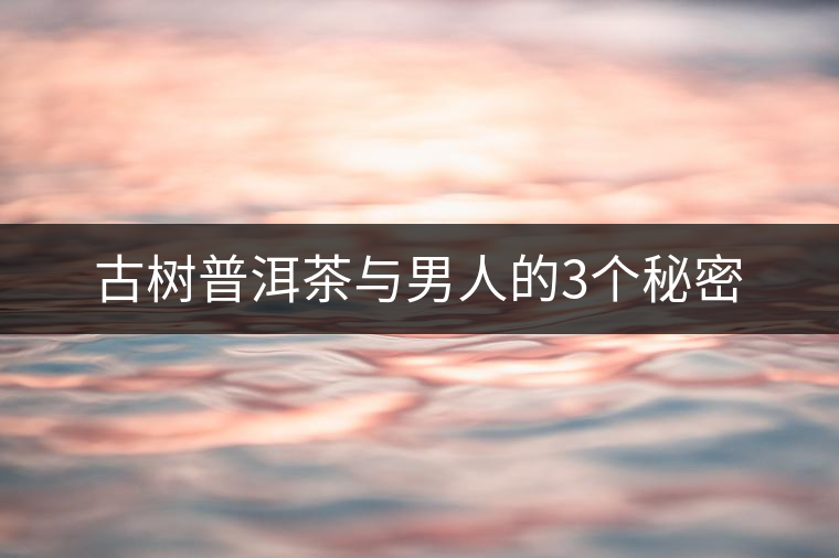 古樹普洱茶與男人的3個(gè)秘密 古樹普洱茶與男人的3個(gè)秘密