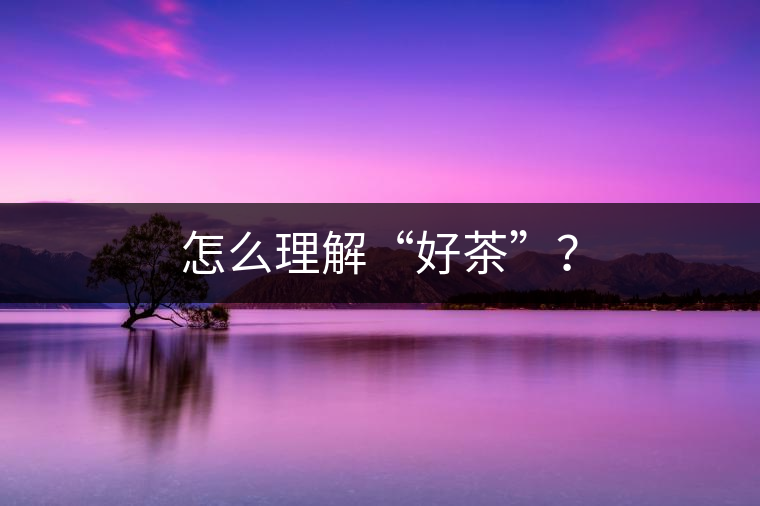 怎么理解“好茶”？