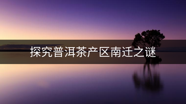 探究普洱茶產區(qū)南遷之謎