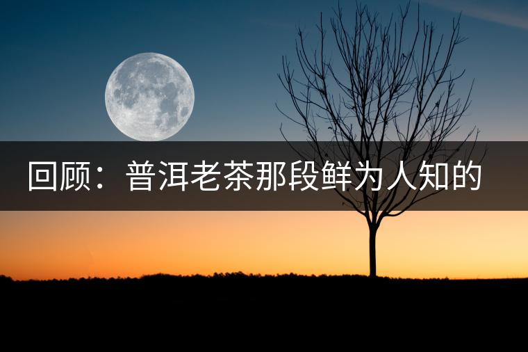 回顧：普洱老茶那段鮮為人知的歷史