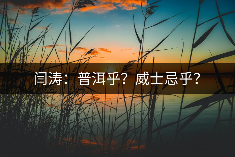 閆濤：普洱乎？威士忌乎？