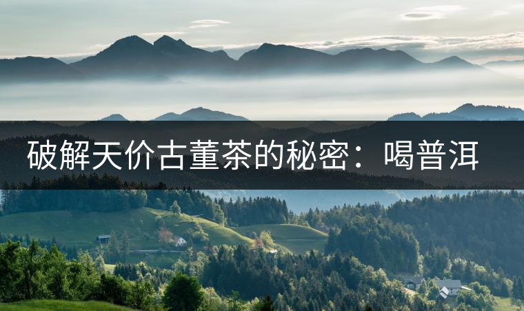 破解天價(jià)古董茶的秘密：喝普洱茶成了喝故事，喝包裝紙