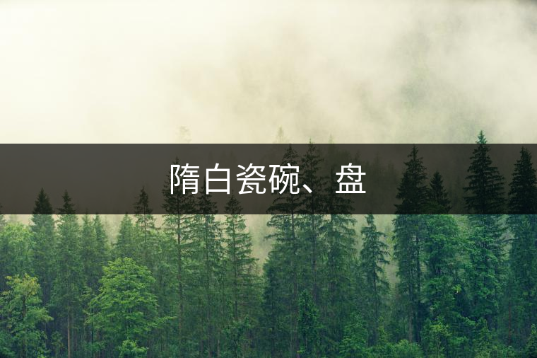 隋白瓷碗、盤