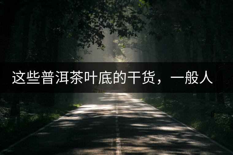 這些普洱茶葉底的干貨，一般人我不告訴他