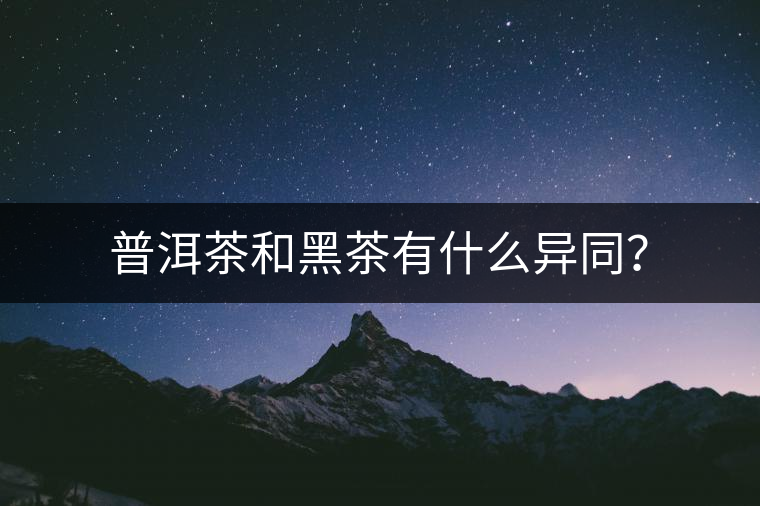 普洱茶和黑茶有什么異同？