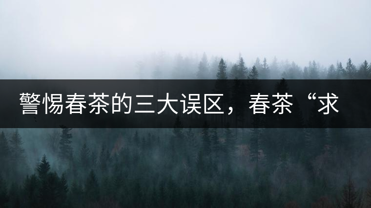 警惕春茶的三大誤區(qū)，春茶“求早”不如“求好”！