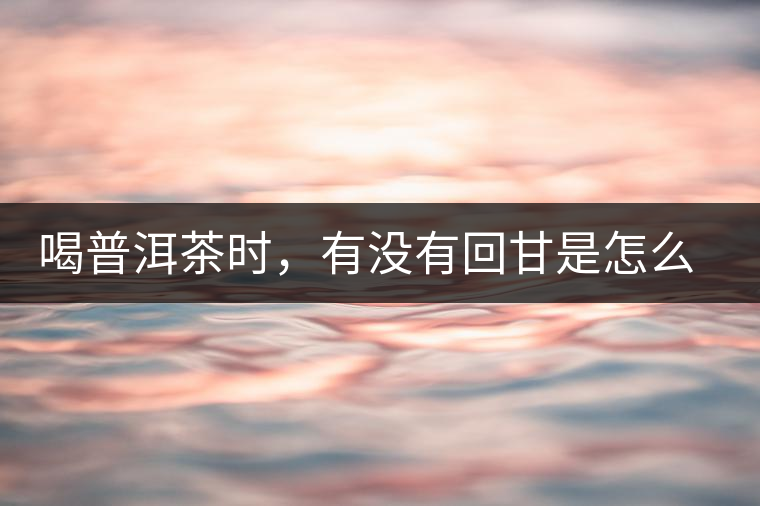 喝普洱茶時，有沒有回甘是怎么一回事？