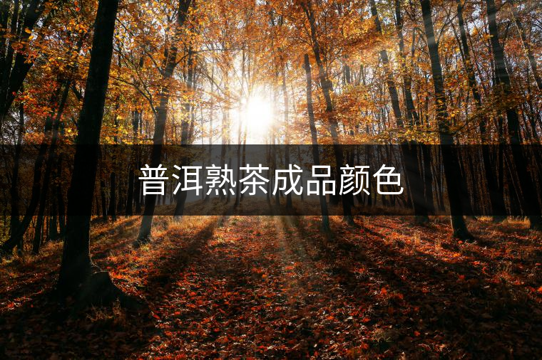 普洱熟茶成品顏色