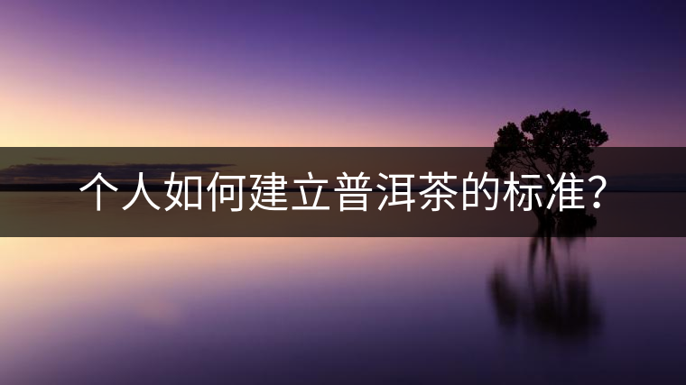 個(gè)人如何建立普洱茶的標(biāo)準(zhǔn)？