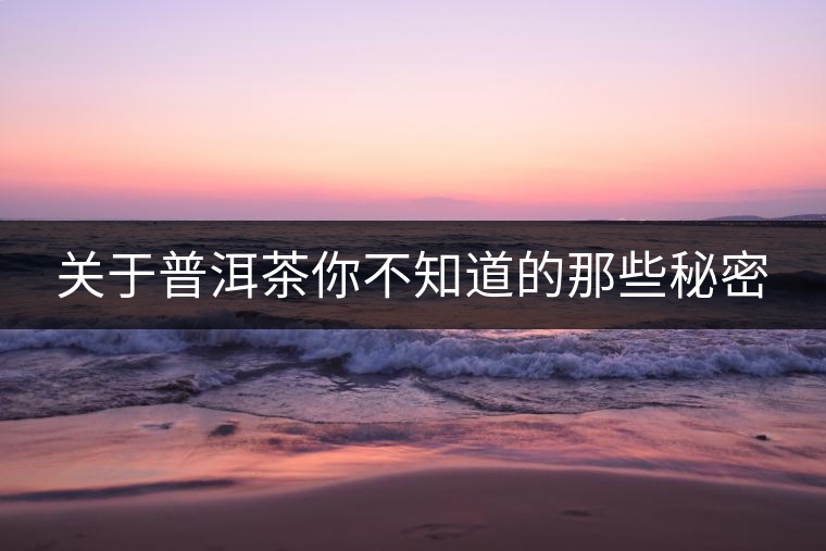 關(guān)于普洱茶你不知道的那些秘密
