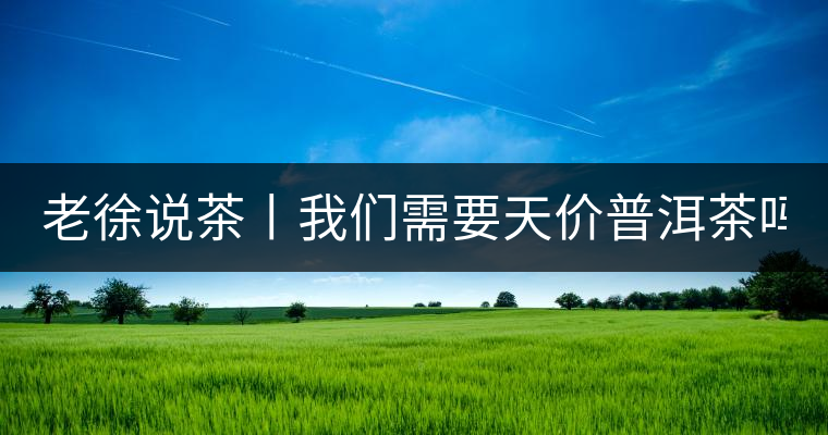 老徐說茶丨我們需要天價普洱茶嗎？