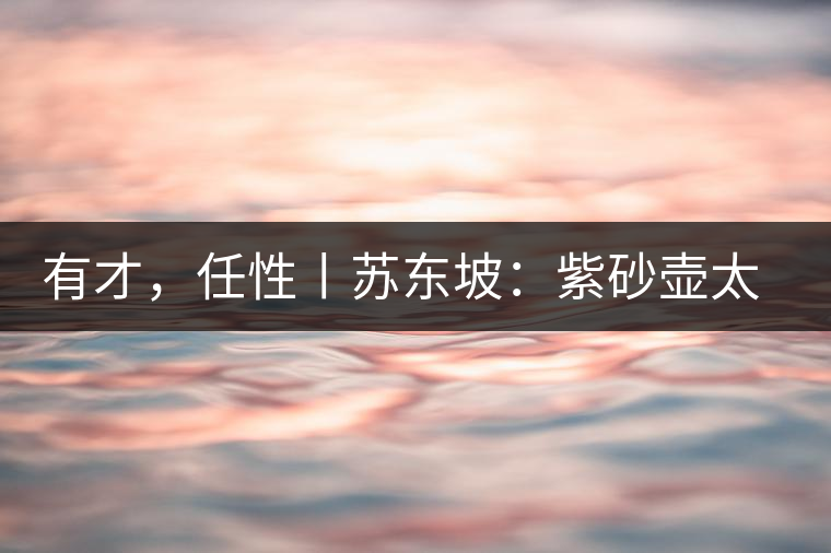 有才，任性丨蘇東坡：紫砂壺太小，不夠喝，那我就自己設(shè)計(jì)一款