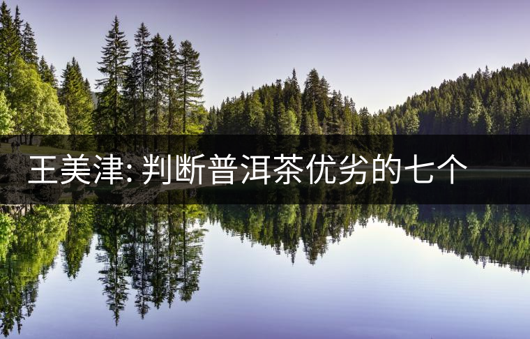 王美津: 判斷普洱茶優(yōu)劣的七個指標 王美津: 判斷普洱茶優(yōu)劣的七個指標