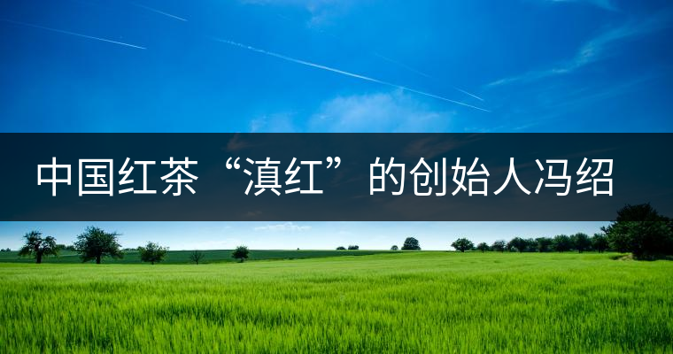 中國紅茶“滇紅”的創(chuàng)始人馮紹裘 中國紅茶“滇紅”的創(chuàng)始人馮紹裘
