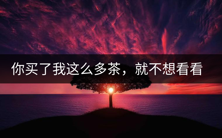 你買了我這么多茶，就不想看看我長(zhǎng)什么樣？