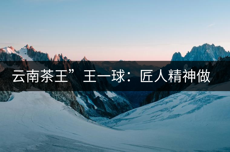 云南茶王”王一球：匠人精神做茶，郎河要做百年老店