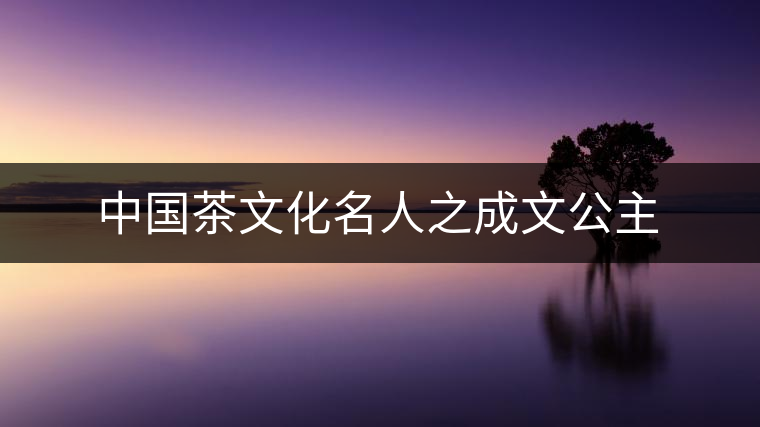 中國茶文化名人之成文公主 中國茶文化名人之成文公主