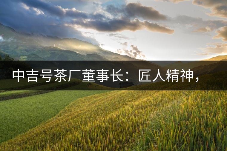 中吉號茶廠董事長：匠人精神，普洱茶人成就大業(yè)的砝碼