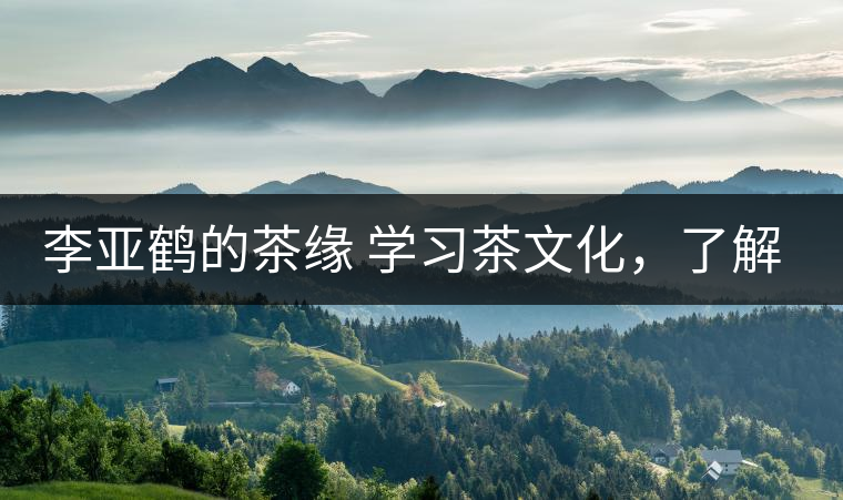 李亞鶴的茶緣 學習茶文化，了解茶文化，品味茶文化