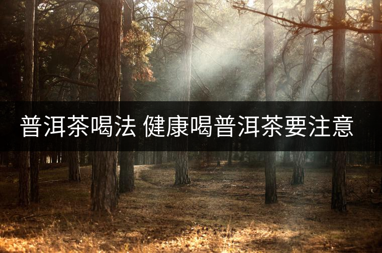 普洱茶喝法 健康喝普洱茶要注意的事項(xiàng)