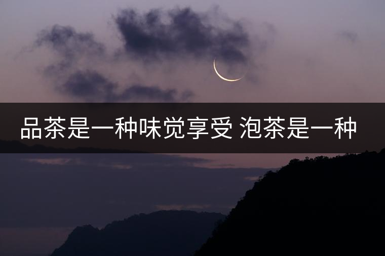 品茶是一種味覺(jué)享受 泡茶是一種心境體現(xiàn)