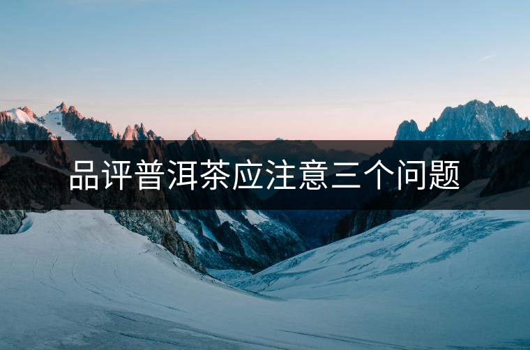 品評(píng)普洱茶應(yīng)注意三個(gè)問題