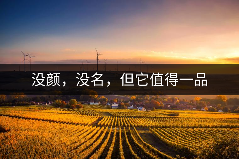 沒顏，沒名，但它值得一品