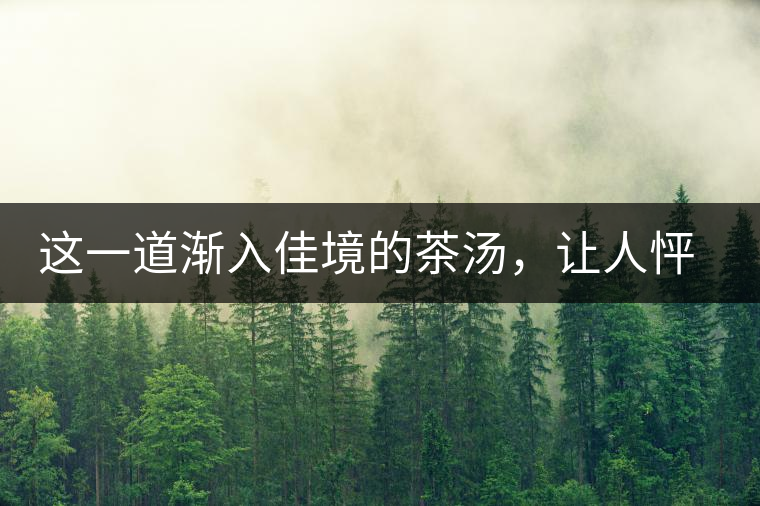 這一道漸入佳境的茶湯，讓人怦然心動(dòng)