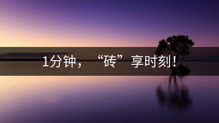 1分鐘，“磚”享時(shí)刻！