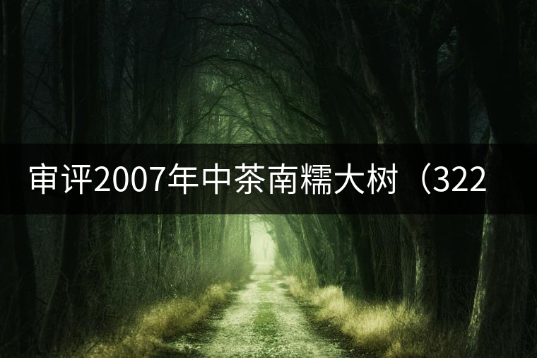 審評2007年中茶南糯大樹（3221）生茶